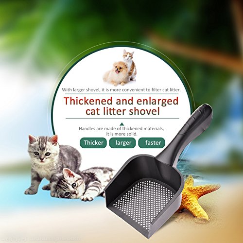 wonderfulwu Cat Litter Scoop with Handle Small Hole, Reptile Litter Cleaner Scoop