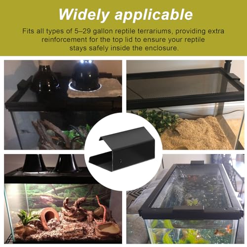 4 Pack Reptile Terrarium Covers Heavy Duty Screen Clips, 5-29 Gallons Reptile Enclosure Lock, Easy to Install