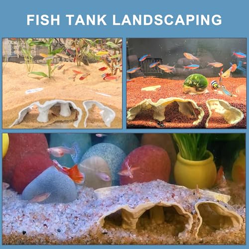 LIYAOLI Aquarium Cave Tunnel 3D Printed - Fish Tank Decoration Natural Fish Hideout for Pleco, Shrimp & Corydoras | Sinking Base & Viewing Ports | Substrate-Friendly Decor (7.3" Under Gravel Design) - color: Grey - 01