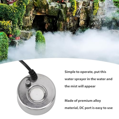 Ultrasonic Mist Maker, Aluminum Mist Maker Fog Maker Water Mister Terrarium Mister DC 12V Interface Indoor Fountain Landscape Atomizer Humidifier for Fishtank