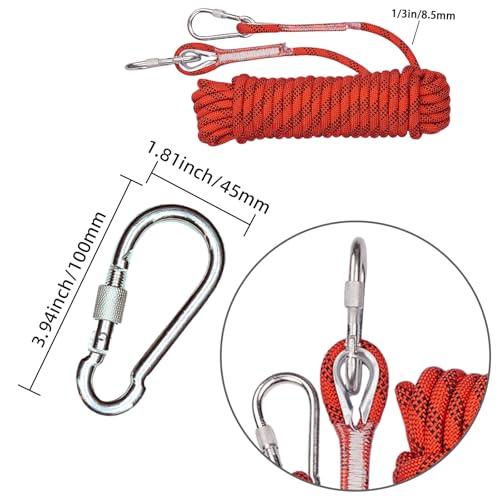 Static Climbing Rope - Heavy Duty Climbing Rope for Rock Climbing, Tree Climbing Gear, Arborist Rope, and Camping Rope - 10m (32ft), 20m (64ft), 30m (96ft) - color: Red, size: 8mm/30M(96ft)