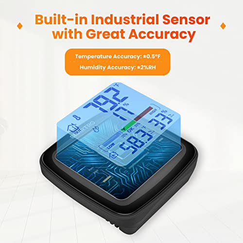 SC92 Professional Digital Wireless Indoor Outdoor Thermometer | Hygrometer Room Humidity Gauge Temperature and Humidity Meter Pro Accuracy Calibration
