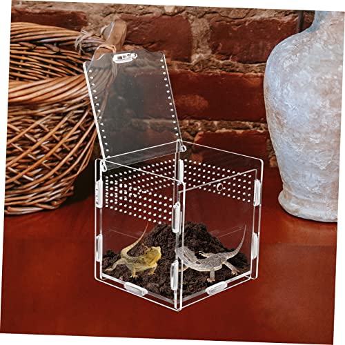 Clear Reptile Breeding Box Ventilation Transparent Terrarium Container for Pets for Gecko Lizard Frog and Habitats and Easy to Clean Visibility