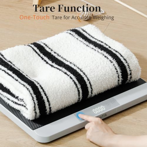 YauYik Digital Pet Scale, Baby Scale with Non-Slip Mat, Up to 40kg, Grey | 5 Units, LED Display, Hold Function, Accurate Weight Scale for Small Pets, Puppies, Kittens and Cats(Batteries Included) - color: Grey