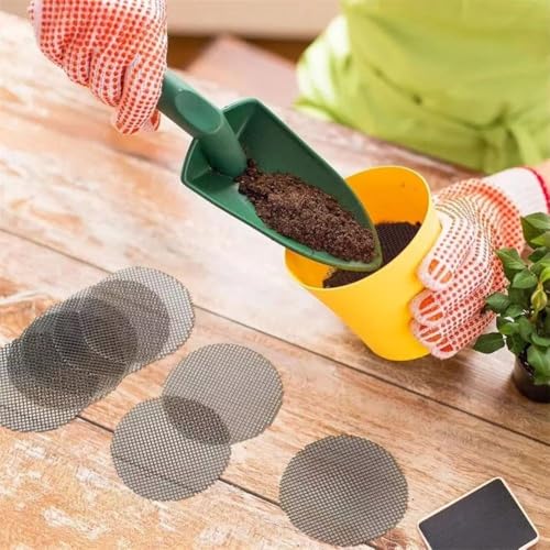 Flower Pot Gasket 50PCS/Set Breathable Round Bonsai Drainage Screens Avoid Soil Loss Flower Pot(Diameter 4.5cm)