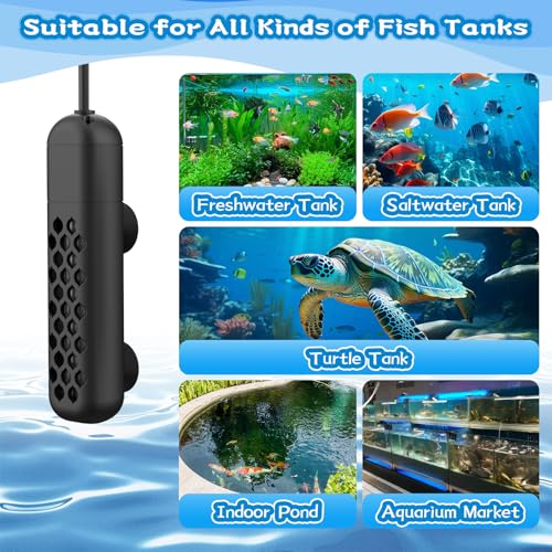 Aquarium Heater, 100W/200W/300W/500W Adjustable Fish Tank Heater with Intelligent Digital LED Controller, Overheating and Out of Water Protection for Freshwater and Saltwater Tanks - size: 100W for 10-20 Gallon