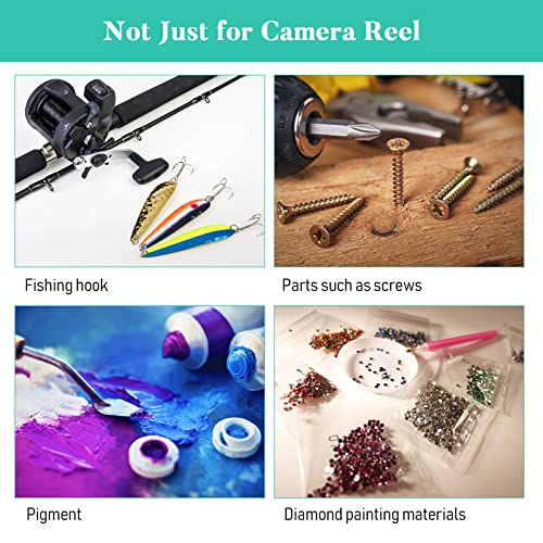 JOVITEC 100 Pcs Plastic Film Canister Holder 35 mm Empty Camera Reel Containers Storage Containers Case with Lids for Small Accessories Fish Hook Film Beads(White) - color: White