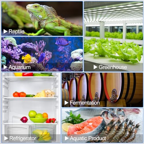 Temperature and Humidity Controller Plug in Thermostat Outlet with Humidity Control 120V Heating Cooling Humidification Dehumidification for Greenhouse Mushroom Grow Tent Reptile Aquarium - color: Htc820