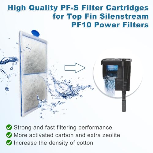 driamor 16 Pack PF-S Filter Cartridges Compatible with PF10 Power Filters, Small Fish Tank Filters Cartridge Replacement with Zeolite - size: 16 Pack
