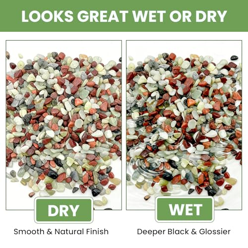 3/8 Inch Mixed Color Pebbles, Polished Decorative Gravel Colorful River Rock for Plants - for Succulent, Cactus, Fish Tank, Vase, Bird Bath, Garden Landscaping and Top Dressing-6LB - color: Mixed Color, size: 6LB