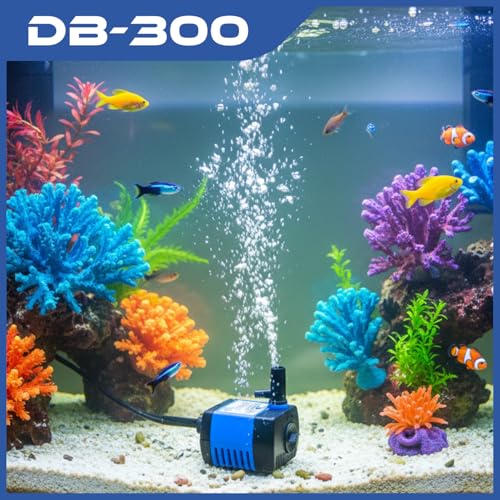 66 GPH Submersible Water Pump - Adjustable Quite Aquariums, Fountains, Hydroponics, and Pond Pump, 1.9 ft Lift, 2.5W - color: Blue; 1 Pack, size: 66 GPH