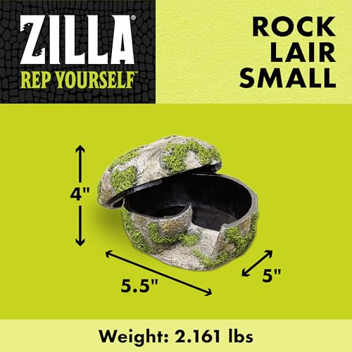 Zilla Rock Lair, Naturalistic Hide, Supports Shedding and Egg-Laying, Retains Humidity, Ideal for Snakes and Lizard, Small - size: Small