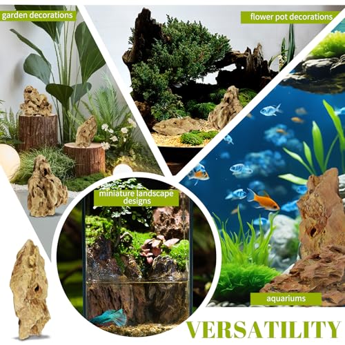 VOKOY 2.5lb Natural Dragon Stones, Aquarium Rocks Decoration Aquascaping Stone Landscaping Model for Fish Tank Decor Terrariums Paludariums Reptile Enclosures Gardens, 2-4 inches