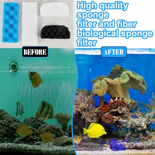 Threlaco 24 Pcs Filter Media Kit Compatible with Fluval 306/307, Including Foam Pad, Water Polishing Pad, Biological Sponges Max for Aquarium Canister Filter Media Replacement - style: 306/307