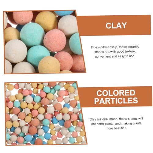 2Bags Colored Ceramsite Pebbles for Succulent Plants Each Clay Decorative Stones for Bonsai Hydroponics and Potted Flower Cultivation with Air Permeability Surface