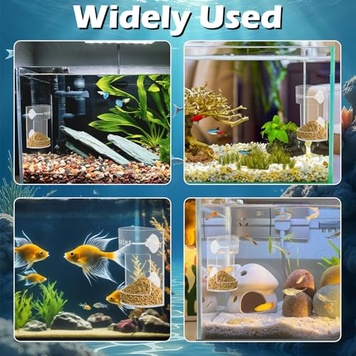 Round Fish Tank Feed Tray with Scale and Suction Cup, Feeding Tube Supplies, Tank Divider Supplies, Breeder Box for Aquarium, Round Aquariums & Fish Bowls Accessories - color: 3.Transparent