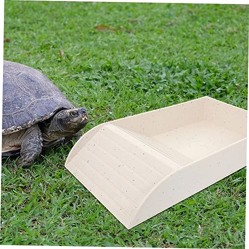 Totority Turtle Basking Platform Feeding Dish Multipurpose Reptile Food and Water Bowl for Turtles Frogs and Lizards Granite for Reptile Tanks and Terrariums