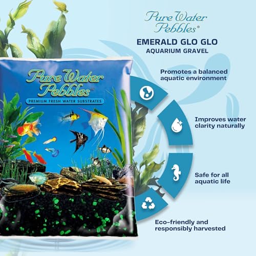 Emerald Glo Aquarium Gravel - 5 lbs - Non-Toxic, Colorfast, Vibrant Substrate for Aquariums, Terrariums, Ponds & Crafts - color: Emerald Glo, size: 5 lb (Pack of 1)