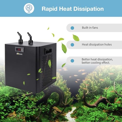 Aquarium Chiller 79 Gal 300L, 1/3 HP Water Chiller for Cold Plunge | Hydroponic Cooler Fish Tank Cooling System for Axolotl Coral Reef Shrimp with Pump and Pipe