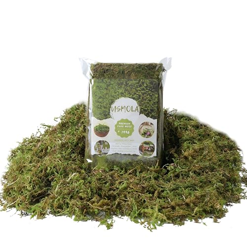 USMOLA Fake Green Moss for Potted Plants, 4OZ Artificial Moss for DIY Crafts, Faux Moss for Table Centerpieces Fairy Garden Decor (Fresh Green 140gr)