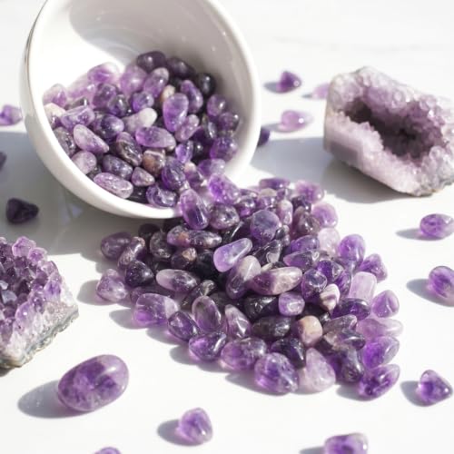 Chevron Amethyst Chips Bulk 1lb, 600+ Pieces, 8-12mm Natural Gemstones - color: Chevron Amethyst, size: 1LB