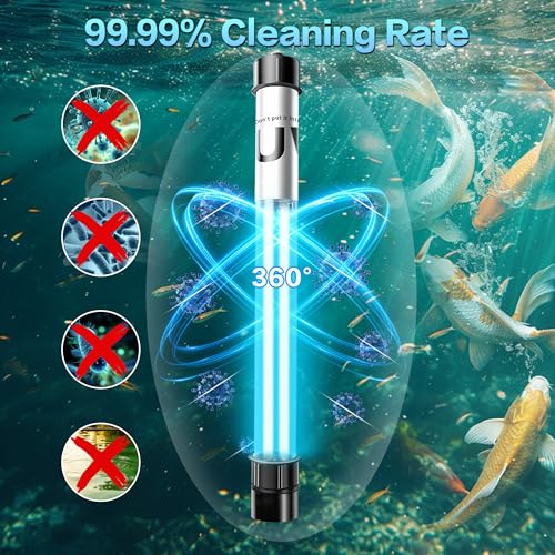 20W Pond UV Light for 100-1500 Gallon, UV Water Clarifier for Koi Pond, Cold Plunge, Aquarium, Swimming Pool, Spa and Fish Tank for Green Water Clean - color: 20W for 1500 Gallon