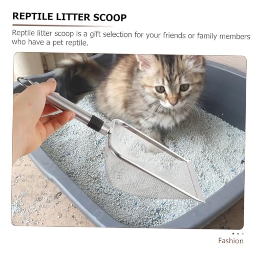 balacoo Reptile Litter Scoop Stainless Steel Sifting Shovel 1.5x1.5mm for Cat Litter and Small Pet Waste Cleaning in Terrariums and Indoor Use