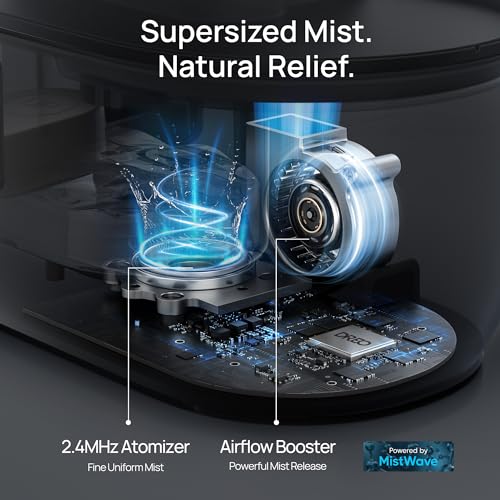DREO 4L Humidifiers for Bedroom, 36H Runtime, 28 dB Quiet, HM311, Black | Easy to Refill & Clean, BPA-Free, Nightlight, Supersized Air Humidifiers for Large Room, Baby Nurseries, Plants, Indoor | Easy to Refill & Clean, BPA-Free, Nightlight, Supersized Ai