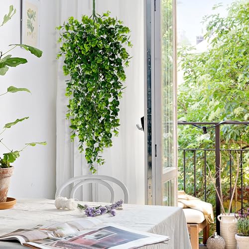 8Pcs Fake Hanging Plants 2.7FT Fake Plants Fake Vines Greenery | UV Resistant Faux Outdoor Plants Ivy Vines for Modern Boho Patio Outdoor Indoor Party Wall Porch Gazebo Aesthetic Decor - color: Photos Ivy Vines, size: 8Pcs Plants