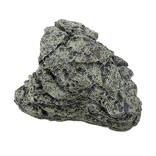 Reptile Rock Hide Cave, 1.6 in Inner Diameter, Small | Simulation Stone Appearance, Aquarium Habitat Decoration, Lizard Turtle Amphibian Enclosure, Tortoise Habitat Accessory - size: 3.5 x 2.8 x 1.6 in