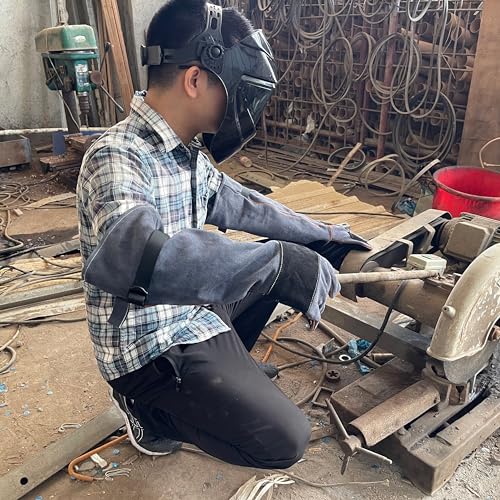ANTAITHER Premium Leather Gloves - Safety for Animal Handling or Welding Tasks with Puncture, Scratch, and Heat Resistance
