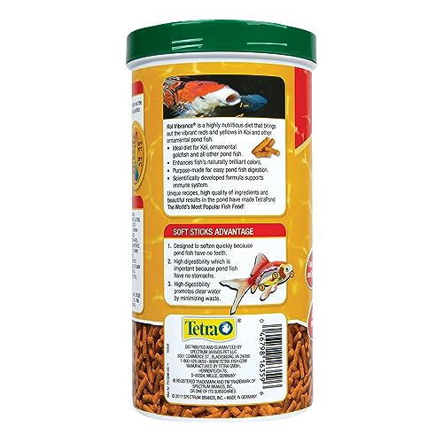 Tetra Pond Koi Vibrance | Daily Diet for Koi Fish and Ornamental Goldfish, Feed When Water is Above 50 Degrees, Highly Digestible, Clean & Clear Water - size: 4.94 Ounce (Pack of 1)