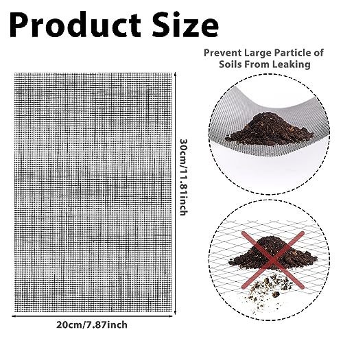 Mozeat Lens 5pcs Black Rectangular 11.8*7.8 inches Mesh Flower Pot Hole Mesh Pad for Indoor & Outdoor Plants - color: 5pcs Rectangular