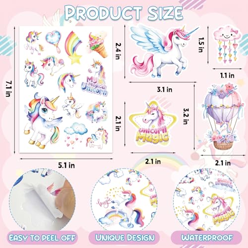 306Pcs Unicorn Stickers, Rainbow Unicorn Self-Adhesive Stickers for Scrapbooks Envelopes Cards Gifts Crafts Decor - style: Unicorn