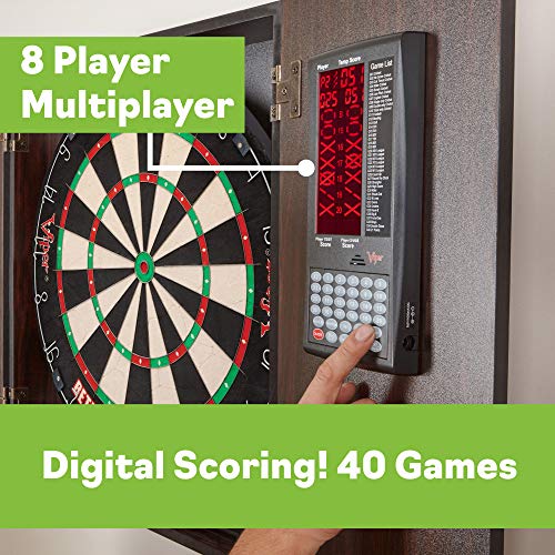 Deluxe Dartboard Cabinet with Integrated Pro Score and Cricket Scoreboard - style: Elite