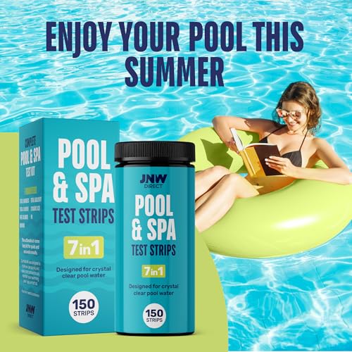 Pool Test Strips for Pools and Spas - 7 in 1 Water Test 150 Pack | Includes 150 pool test strips that measure chlorine, bromine, pH, alkalinity, hardness and cyanuric acid in 30 seconds. - style: 150 STRIPS - 7 IN 1 POOL TEST STRIPS