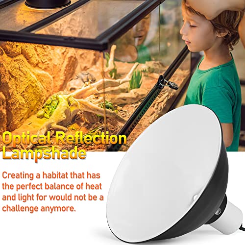 Reptile Reflector Dome Lamp Fixture, 8.5 inch Deep Polished Aluminum UVB Light Fixture for Reptile Glass Terrariums fit UVB UVA Bulb, Basking Heat Bulb, Ceramic Heat Emitter - size: 8.5 inch