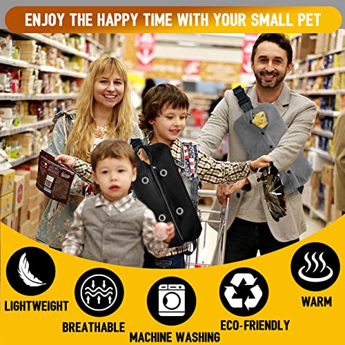 WATFOON Adjustable Lizard Leather Leash Harness and Bearded Dragon Carrier Sling, Reptile Small Pet Training Leashes and Beardie Snuggle Sling Bag for Outdoor Travel (L Black) - color: Black, size: Leash + L Black Sling (Gift)