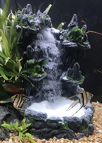 Underwater Sand Waterfall Aquarium Mountain View Decoration Large Ornament Landscape (Large) - style: Large