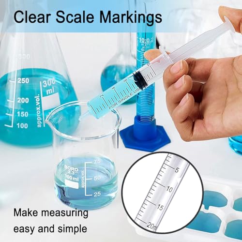 20ml Syringe for Liquid, Syringe Without Needle for Pet Feeding, Liquid Measurement, Individually Wrapped, Pack of 4 - size: 20ml
