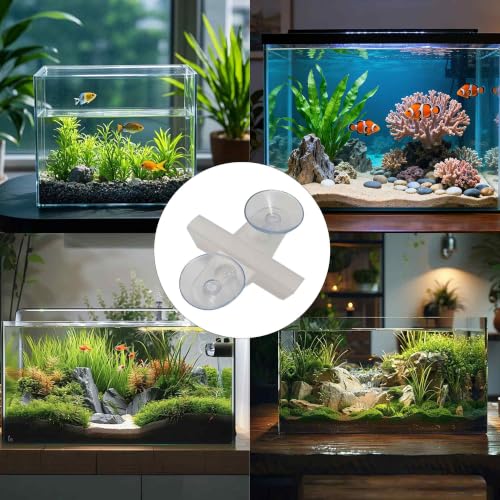 12PCS Aquarium Divider Suction Cup Clips Fish Tank Isolation Plate Holder Bracket Support for Glass Separating Board Divider (White-Translucent) - color: Translucent