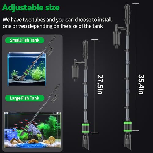 32W Electric Aquarium Vacuum Gravel Cleaner - Strong Suction, Automatic Water Change, Algae Remover, Sand Wash, Water Shower, Water Circulation & Timed Off (32W)