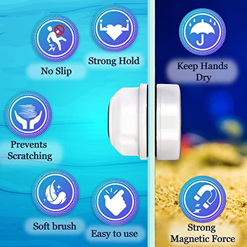 JOR Betta Tank Cleaner Magnet, Nano & Small Fish Tank Stain Scrubber, Magnetic Floating Glass Aquarium Cleaner, Fresh and Marine Water Cleaning Magnet, Aquarium Supplies, 1.5", White Plastic