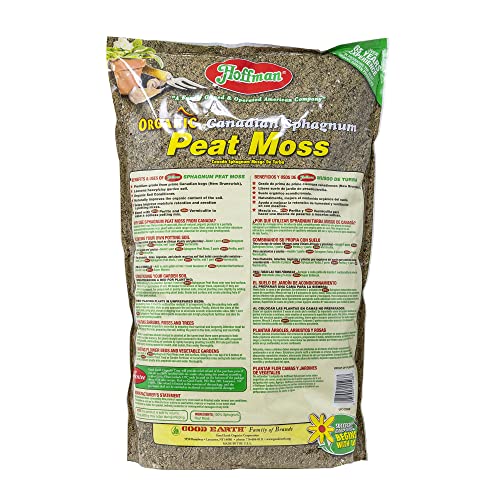 Hoffman Canadian Sphagnum Peat Moss Soil Conditioner to Improve Moisture Retention and Aeration, 10qt Bag - size: 1, style: Peat Moss