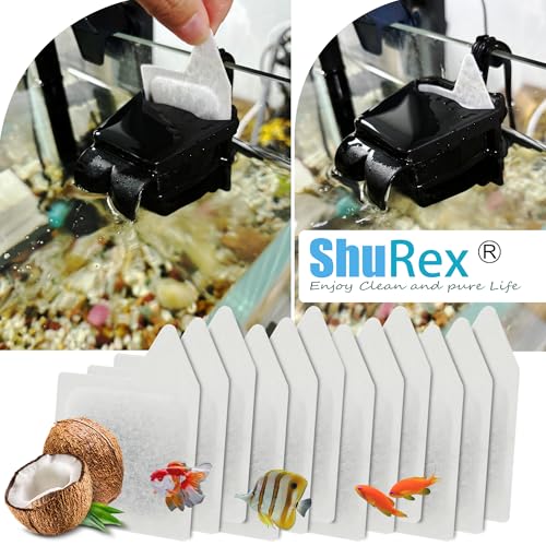 12Pcs XS Filter Cartridge for Tetra Whisper Extra Small Tanks Filter | XS Activated Carbon Refilled Filter Cartridge for Aquarium Kits Less 3 Gallons, Natural Coconut Shell Activated Carbon, White
