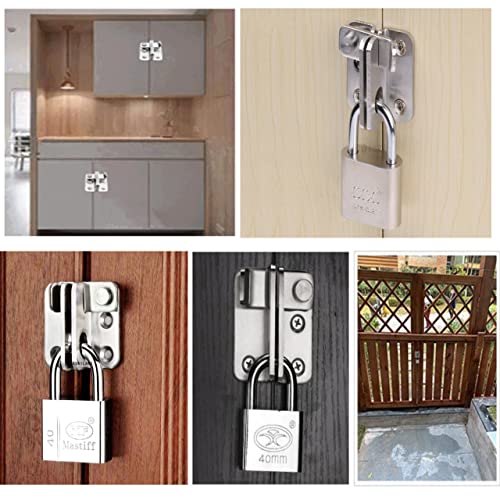 szhdxsy Flip Latches, Heavy Duty Latch Safety Door Lock,Stainless Steel Sturdy Padlockable Bolt Latch/Lock for Pet Gate,Cabinet Furniture, Wardrobe, Window(Left Open ) (1pcs Stainless Steel Brushed)