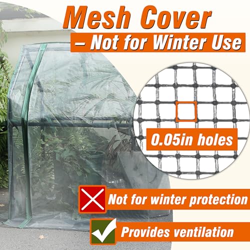 Gardzen Mini Greenhouse with Zipper Mesh Cover 36.2"(L) x36.2(W) x42.5(H) | Steel Frame Portable Outdoor Greenhouse, Enhanced Ventilation, Ideal for Spring, Summer & Fall - size: 36”(L) x36”(W) x42”(H)