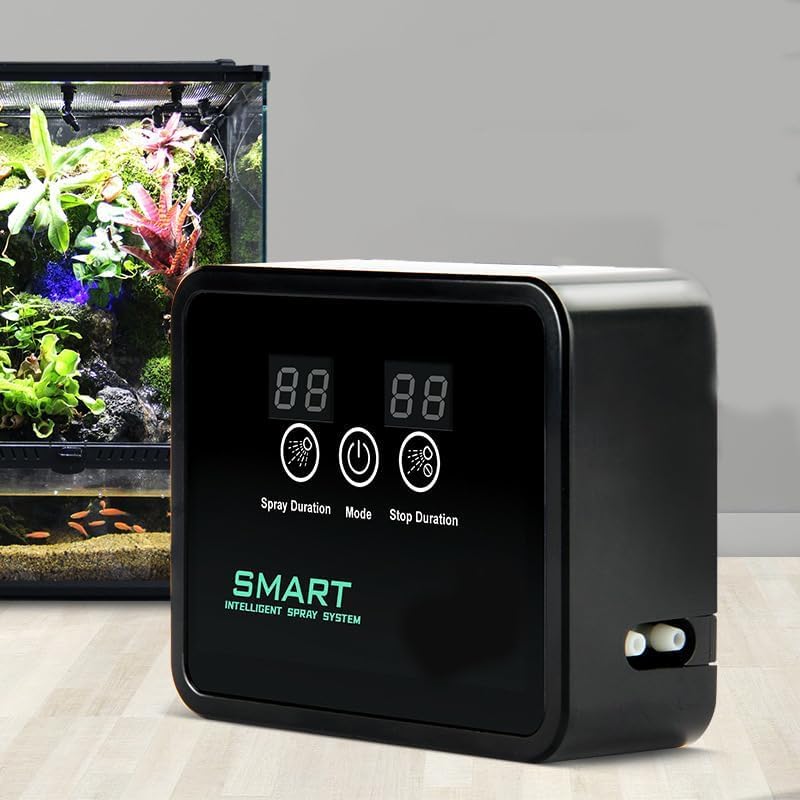 MECESOR Automatic Reptile Mister for Reptile Tank Smart Reptiles Mister System with Timer 360° Nozzles,Slient Terrarium Misting System Humidifier for Chameleons,Snakes,Frogs Smart Spray Control