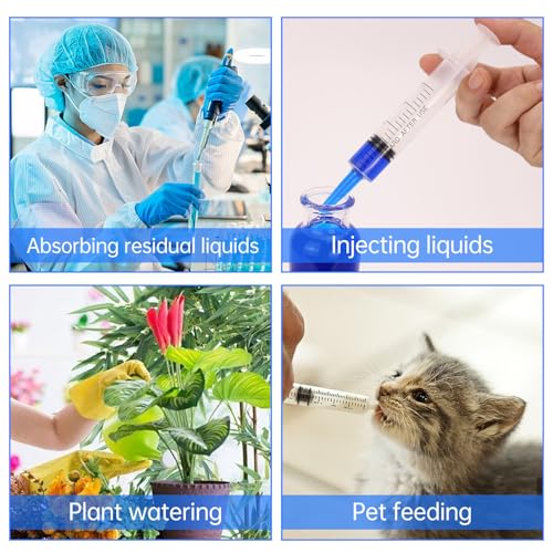 10 Pack 20ml Syringes Without Needle, Sterile & Individually Sealed, Large Plastic Syringes for Liquid, Precise Measuring for Pet Feeding, Scientific Labs & Dispensing - size: 20ml