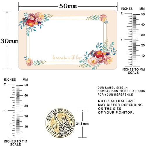 250pcs/roll Flower Pattern Self-Adhesive Labels for Gift Packaging, Handwritten Rectangular Name Stickers, Style 2 - color: Colorful 59